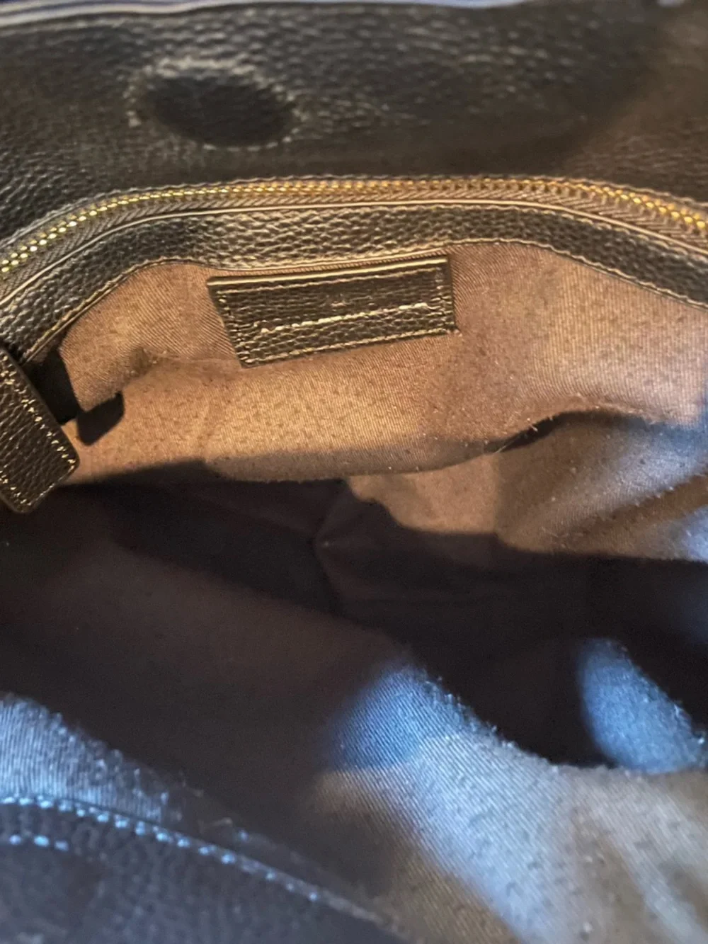 Classic Black Pebbled Leather Hobo Shoulder Bag Tote Le Monde